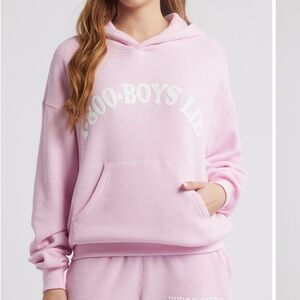 Boys Lie Pink 1-800 Revamped Waffle Knit Graphic Hoodie XS/ S